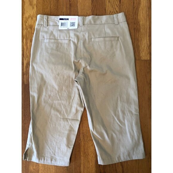 Izod Approved School Wear Girls Sizes 14R Bermuda Shorts Khaki Regular Fit - Picture 3 of 5